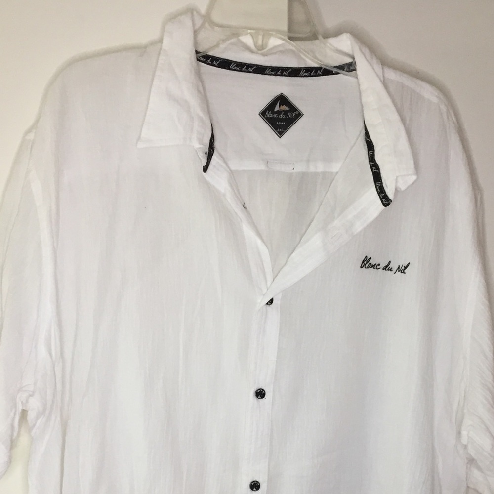 Blanc du Nil mens casual white shirt
